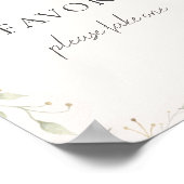 Ooievaar groen Baby shower gunsten teken Poster (Hoek)