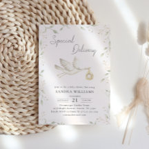 Ooievaar groen Baby shower