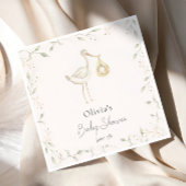 Ooievaar groen Baby shower Servet