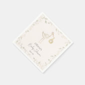 Ooievaar groen Baby shower Servet (Hoek)