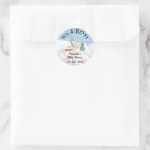 Ooievaar Het is een Jongen Baby shower Ronde Sticker (Tas)
