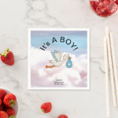 Ooievaar Het is een Jongen Baby shower Servet (Insitu)