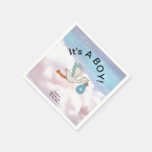 Ooievaar Het is een Jongen Baby shower Servet (Hoek)