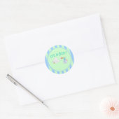 Ooievaar het is een jongen ronde sticker (Envelop)