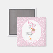 Ooievaar houdt tweeling Afro-Amerikaanse meisjes v Magneet (Voorkant / Achterkant)