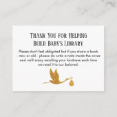 Ooievaar in Faux Gold Folie, Boek Aanvraag Invoege Informatiekaartje (Achterkant)