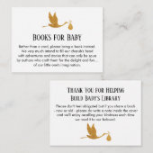 Ooievaar in Faux Gold Folie, Boek Aanvraag Invoege Informatiekaartje (Voorkant / Achterkant)