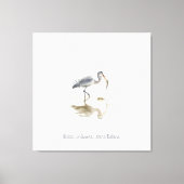 Ooievaar in water canvas afdruk (Voorkant)