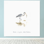 Ooievaar in water canvas afdruk (Insitu (Houten vloer))