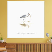 Ooievaar in water canvas afdruk (Insitu (Woonkamer))