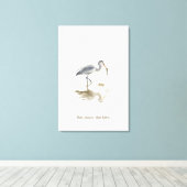 Ooievaar in water canvas afdruk (Insitu (Houten vloer))