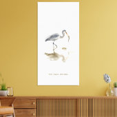 Ooievaar in water canvas afdruk (Insitu (Woonkamer))