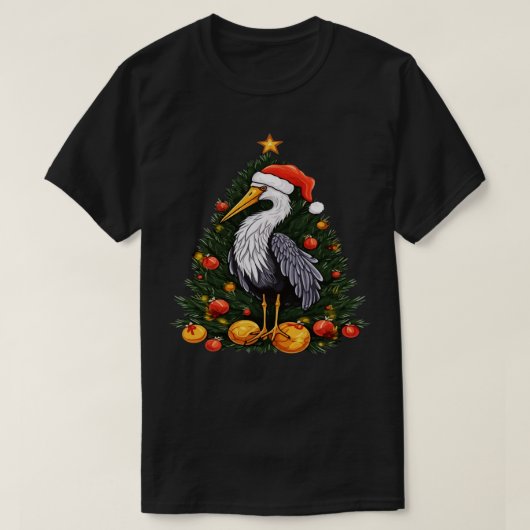 Ooievaar Kerst T-shirt (Design voorkant)