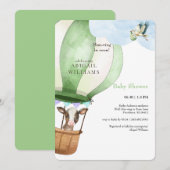 Ooievaar & Koe Moo-ving in Soon Baby shower Kaart (Voorkant / Achterkant)