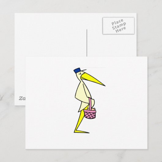 Ooievaar koopwaar briefkaart (Voorkant / Achterkant)