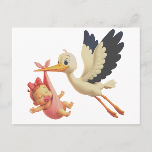 Ooievaar koopwaar briefkaart (Voorkant)
