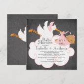 Ooievaar Krijtbord Afrikaans Amerikaans Meisje Bab Kaart (Voorkant / Achterkant)