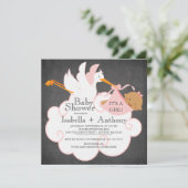 Ooievaar Krijtbord Afrikaans Amerikaans Meisje Bab Kaart (Staand voorkant)