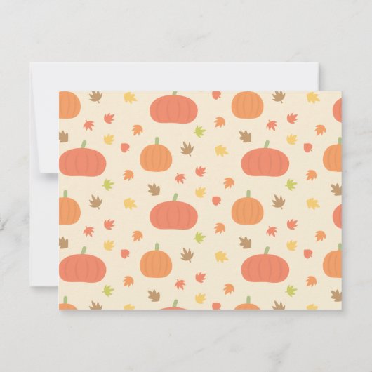 Ooievaar Levering Kleine Pompoen Baby Shower Uitno Kaart (Achterkant)