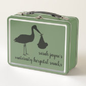 Ooievaar Levering Moeder om Retro Metal Lunch Box  (Voorkant)