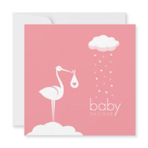 Ooievaar Levering Roze Baby shower
