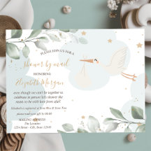 Ooievaar Levering, Wolken, Sterren, Baby Shower Pe
