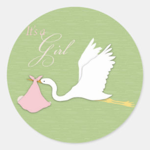 Ooievaar levert meisje Sticker