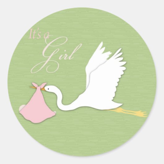 Ooievaar levert meisje Sticker (Voorkant)
