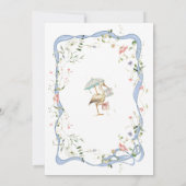 Ooievaar Lint en Bow Baby shower Kaart (Achterkant)