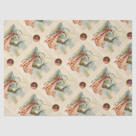 OOIEVAAR MEISJE BABY SHOWER ROZE EDELSTENEN TISSUEPAPIER (Voorkant)