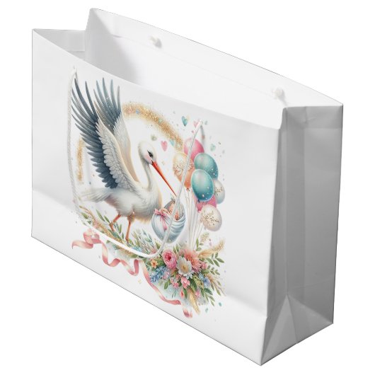 Ooievaar Meisje Groot Cadeauzakje (Voorkant Gekanteld)