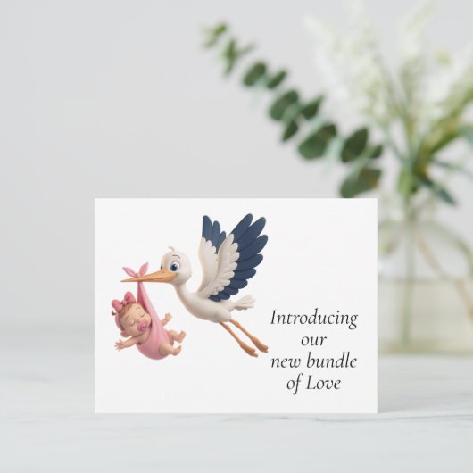 Ooievaar merchandise briefkaart (Staand voorkant)