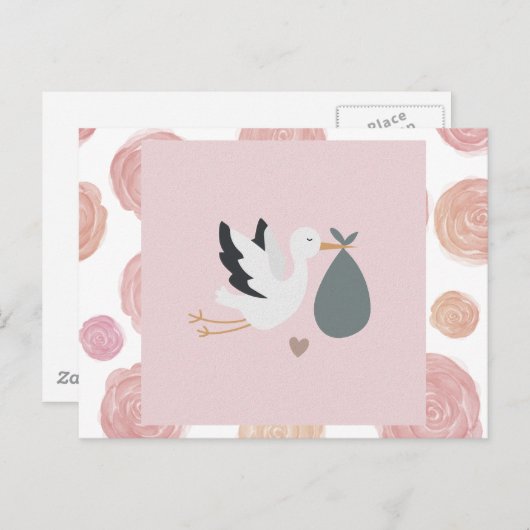 Ooievaar merchandise briefkaart (Voorkant / Achterkant)