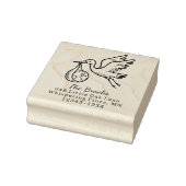 Ooievaar met aarde retouradres rubberstempel (Stempel)