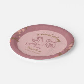 ooievaar met Baby-Baby shower Papieren Bordje (Gekanteld)