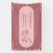 ooievaar met Baby-Baby shower Spandoek (Verticaal)