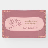ooievaar met Baby-Baby shower Spandoek (Horizontaal)