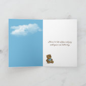 Ooievaar met Baby Boy Gefeliciteerd Kaart (Binnen)