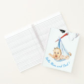 Ooievaar met Baby Funny Notitieboek - aangepaste t (Binnen)
