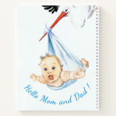 Ooievaar met Baby Funny Notitieboek - aangepaste t (Achterkant)