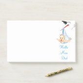 Ooievaar met Baby Funny Post-it® notes (Op bureau)