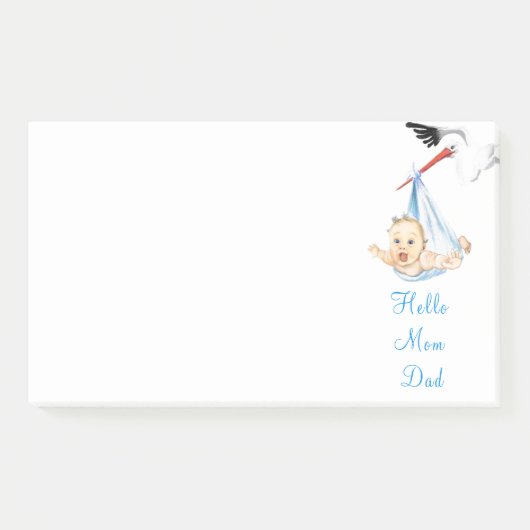 Ooievaar met Baby Funny Post-it® notes (Voorkant)