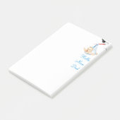 Ooievaar met Baby Grappige Sticky Notes (Schuin)