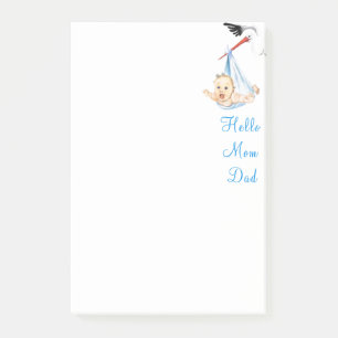 Ooievaar met Baby Grappige Sticky Notes