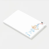 Ooievaar met Baby Grappige Sticky Notes (Schuin)