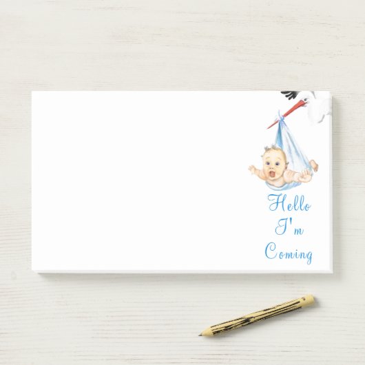 Ooievaar met Baby Grappige Sticky Notes (Op bureau)