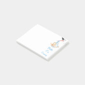 Ooievaar met Baby Grappige Sticky Notes (Schuin)