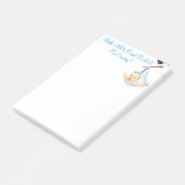 Ooievaar met Baby Grappige Sticky Notes Aangepaste (Schuin)