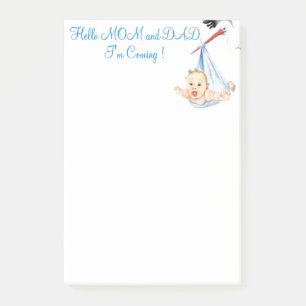 Ooievaar met Baby Grappige Sticky Notes Aangepaste