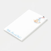 ooievaar met Baby-Post-it® notes (Schuin)